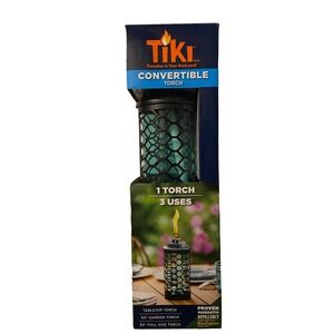 TIKI Convertible Torch Glass 1 Torch 3 Uses, 65 Inches, Blue New